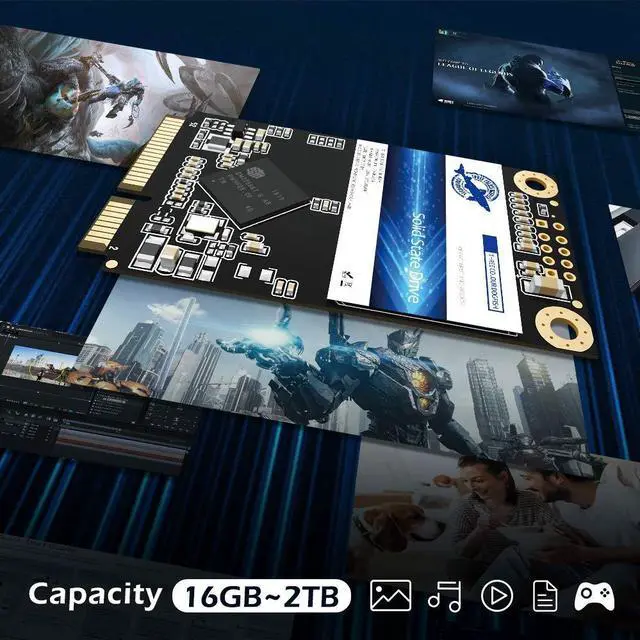 Alt view image 3 of 5 - Dogfish Msata 64GB Internal Solid State Drive Mini Sata SSD Disk Drive High Performance Hard Drive for Desktop Laptop Notebook (MSATA, 64GB (5 Packs))