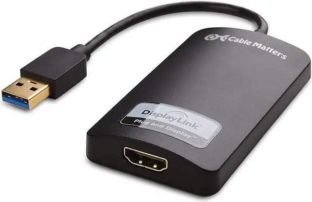 Main image of Cable Matters SuperSpeed USB 3.0 to HDMI Adapter (USB to HDMI Adapter) for Windows up to 1440p in Black