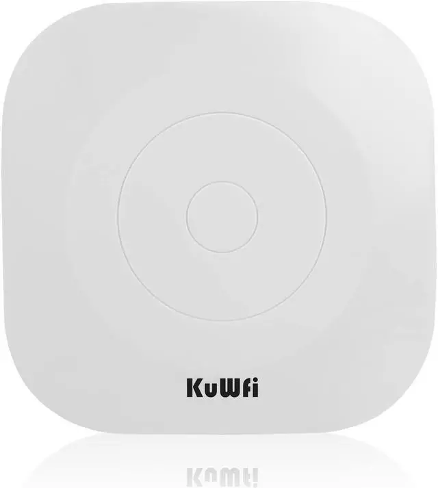 Main image of WiFi 6 Access Point, KuWFi Wireless Ceiling AP Router with 48V PoE Injector, 2.4G&5.8G 1800Mbps High Speed High-Power 4x5*dBi Antenna Gigabit RJ45 Port for House, Office, Apartment