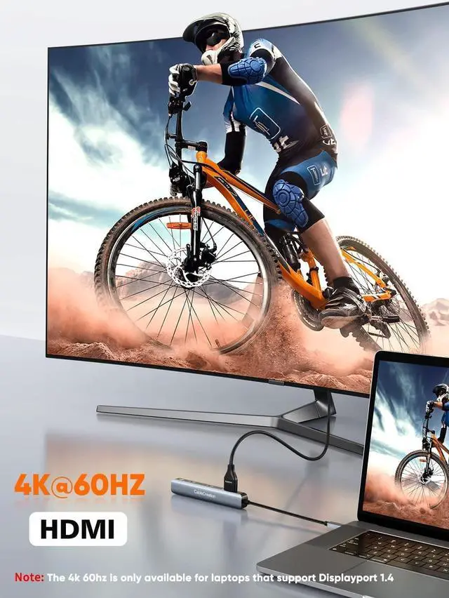 Alt view image 4 of 5 - CableCreation 6-in-1 USB-C Hub with 4K 60HZ HDMI Bundle with USB B to USB C Printer Cable 6.6FT