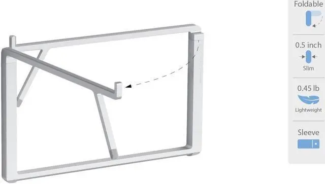 Alt view image 2 of 5 - Rain Design 10084 mBar Pro+ Foldable Laptop Stand - Silver