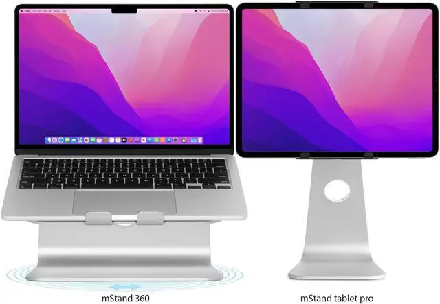 Alt view image 4 of 4 - Rain Design mStand360 Laptop Stand with Swivel Base, Starlight (10093)