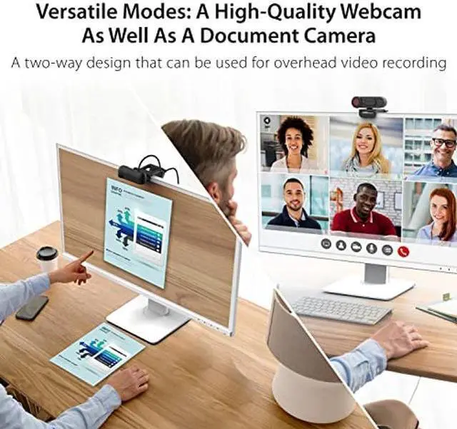 Alt view image 2 of 5 - j5create 1080P Dual Mode Webcam and Document Camera with Auto & Manual Focus, Magnetic Privacy Cover for PC, Laptops | for Live Streaming, Video Calls, Online Meetings, Online Classes (JVU250)