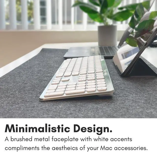 Alt view image 5 of 5 - Macally Premium Bluetooth Keyboard for Mac - Compatible Apple Keyboard with Numeric Keypad - Multi Device Wireless Keyboard for Macbook Pro/Air, Mac Mini Pro, iMac, Laptop