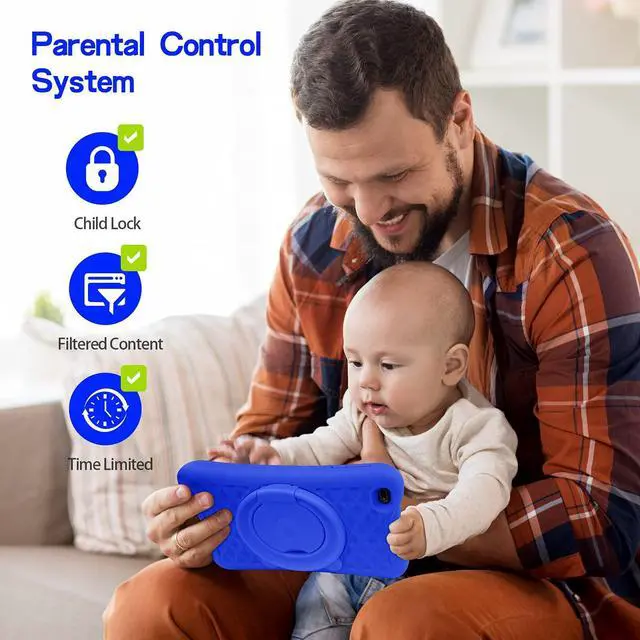 Alt view image 3 of 5 - PRITOM 8 inch Quad Core Android Tablet, 64GB, WiFi, Bluetooth, Dual Camera, Educationl, Games,Parental Control, Kids Software with Kids-Tablet Case(Blue)