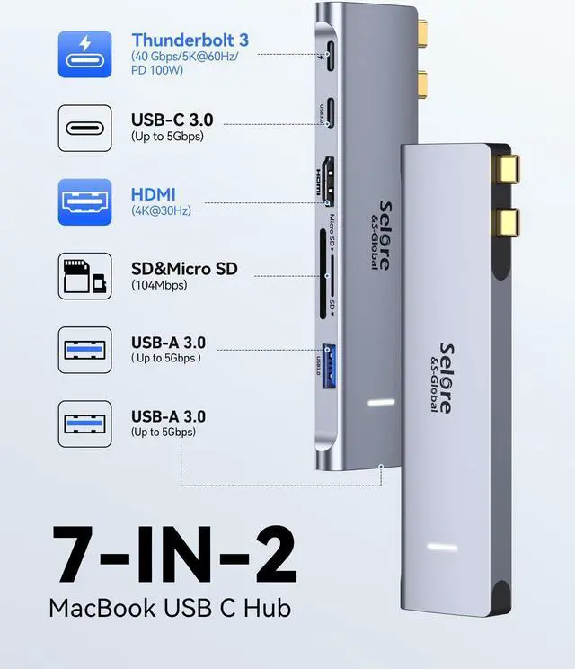Alt view image 3 of 5 - Mac HDMI Adapter+Docking Station Dual Monitor