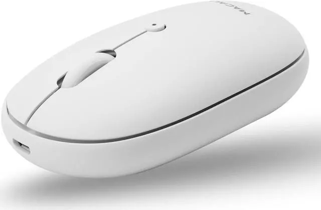 Alt view image 2 of 5 - Macally Wireless Bluetooth Rechargeable Mouse and a Ice White Finish Wireless Bluetooth Keyboard, Classic Apple Aesthetic