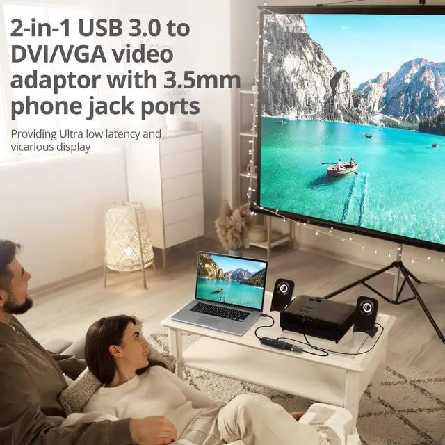 Alt view image 4 of 5 - SIIG USB 3.0 to DVI Video Adapter with DVI to VGA Adapter | Quick and Easy Setup | 1080p or 2048x1152 Resolution | DisplayLink Manager Compatible, Support Windows 11, 10, Mac M1 & M2 (JU-DV0112-S3)
