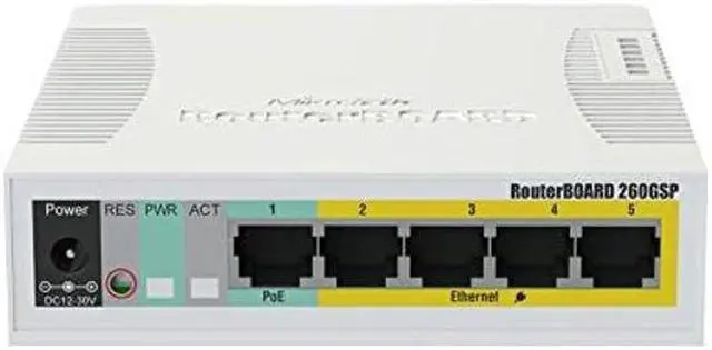 Alt view image 5 of 5 - Mikrotik RB260GSP CSS106-1G-4P-1S 5-Port gigabit PoE Managed Switch SFP SwOS