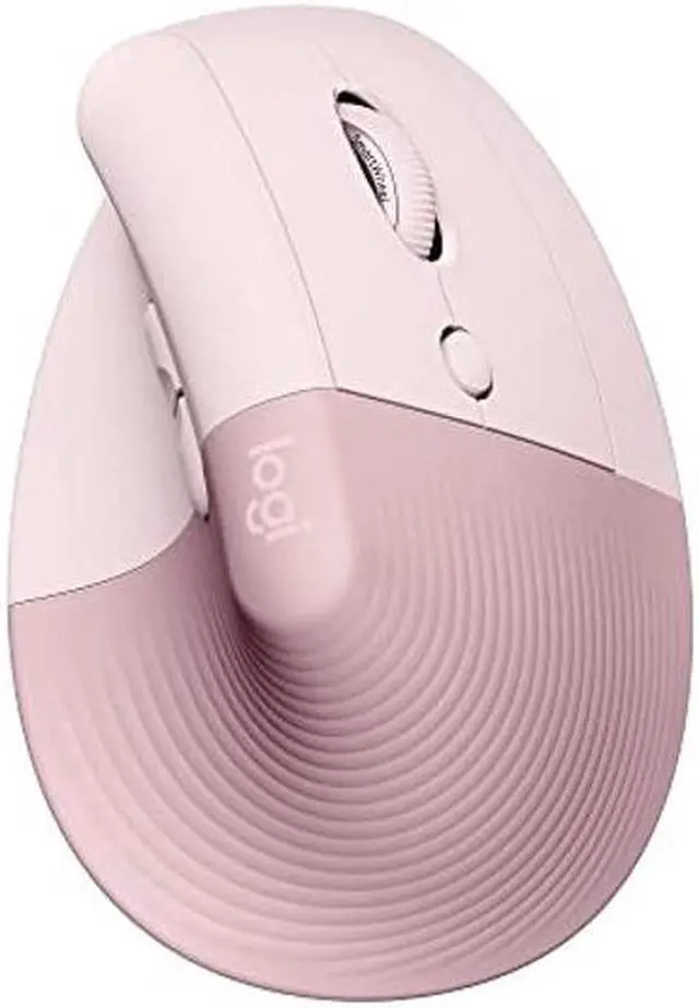 Main image of Logitech Lift Vertical Ergonomic Mouse, Wireless, Bluetooth or Logi Bolt USB receiver, Quiet clicks, 4 buttons, compatible with Windows/macOS/iPadOS, Laptop, PC - Rose