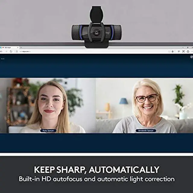Alt view image 4 of 5 - Logitech C920e HD 1080p Mic-Enabled Webcam, certified for Zoom, Microsoft Teams compatible, TAA Compliant + Litra Glow Premium LED Streaming Light with TrueSoft, adjustable monitor mount