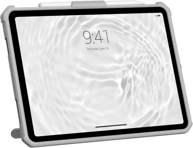 Alt view image 4 of 5 - UAG Designed for iPad 10.9" 10th Gen 2022 Case Scout Healthcare White/Gray with Hand Strap, Kickstand Pencil Holder Rugged Lightweight Slim Impact Resistant Protective Folio Cover by URBAN ARMOR GEAR