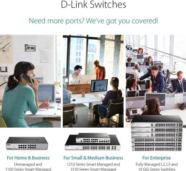 Alt view image 3 of 4 - D-Link 16-Port 10/100 Unmanaged Desktop or Rackmount Switch (DSS-16+)