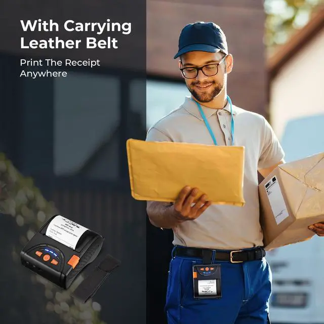 Alt view image 4 of 5 - MUNBYN 58mm Mini Wireless Bluetooth Receipt Printer and 2 1/4 x 50ft Thermal Paper (10 Rolls), BPA Free 58mm Receipt Paper