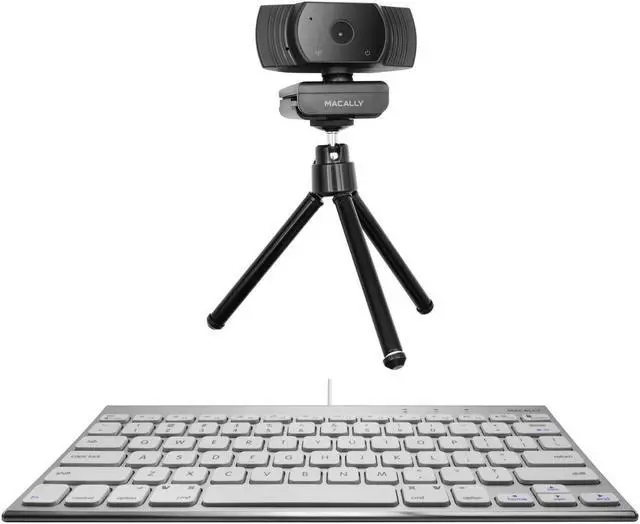 Main image of Macally Wired Mini Keyboard and a 1080P Webcam with Microphone, Tripod and Built in Speaker, Upgrade Your MacBook Accessories