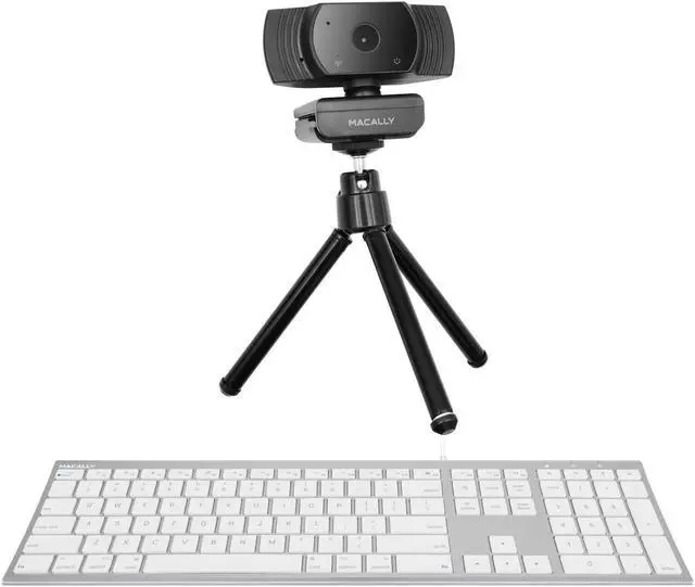 Main image of Macally Ultra Slim Wired Computer Keyboard and a Webcam, Be Prepared for Conference Calls