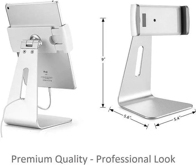 Alt view image 3 of 5 - AboveTEK Elegant Tablet Stand, Aluminum iPad Stand Holder for 7-13 inch iPad, 3 Slots Vertical Laptop Stand for Computer, Tablet, Phone - Fits All Laptop Models up to 17.3" Silver