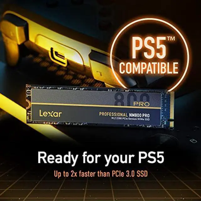 Alt view image 5 of 5 - Lexar 512GB Professional NM800 PRO SSD PCIe Gen4 NVMe M.2 2280 Internal Solid State Drive, Up to 7450/3500 MB/s Read/Write, for PS5, Gamers and Creators, Black (LNM800P512G-RNNNG)