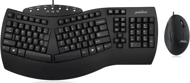 Main image of Wired Ergonomic PERIBOARD-512 Keyboard with Wired Portable Ergonomic Mouse PERIMICE-519