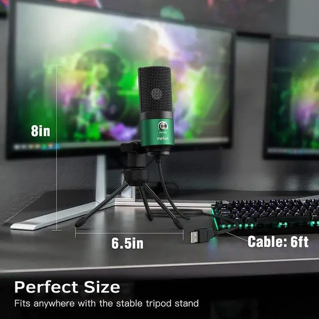 Alt view image 4 of 5 - FIFINE USB Microphone and White Gaming Headset, PC Microphone with Gain Control, Wired Headphones with 7.1 Surround Sound,EQ Mode, RGB, Soft Ear Pads for Streaming, Podcasting, Twitch (K669G+H6W)