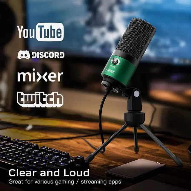 Alt view image 2 of 5 - FIFINE USB Microphone and White Gaming Headset, PC Microphone with Gain Control, Wired Headphones with 7.1 Surround Sound,EQ Mode, RGB, Soft Ear Pads for Streaming, Podcasting, Twitch (K669G+H6W)