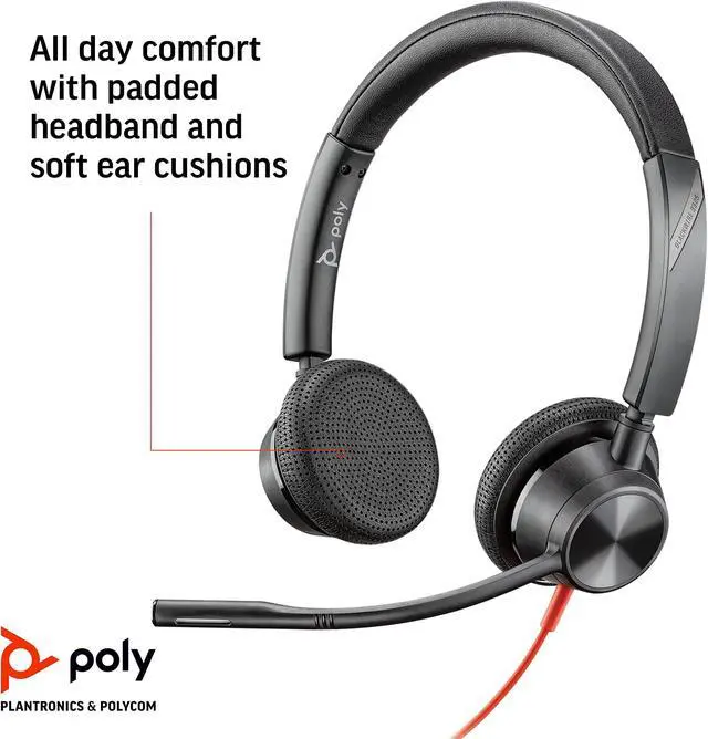 Alt view image 4 of 5 - Plantronics - Blackwire 3325 Wired Stereo USB-C Headset with Boom Mic (Poly) - Connect to PC/Mac via USB-C or Mobile/Tablet via 3.5 mm Connector - Works with Teams, Zoom & More