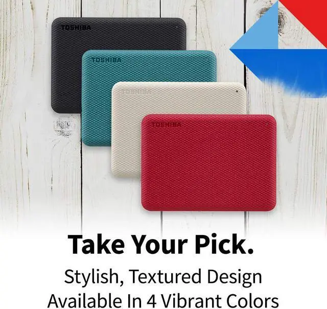 Alt view image 2 of 5 - Toshiba Canvio Advance 2TB Portable External Hard Drive USB 3.0, Red - HDTCA20XR3AA