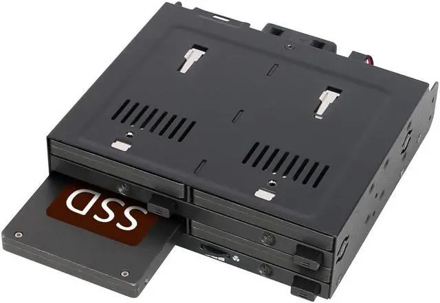 Main image of ICY DOCK 4 Bay 2.5" SATA/SAS SSD/HDD Hot-Swap Docking Enclosure for 5.25" Bay - flexiDOCK MB014SP-B R1