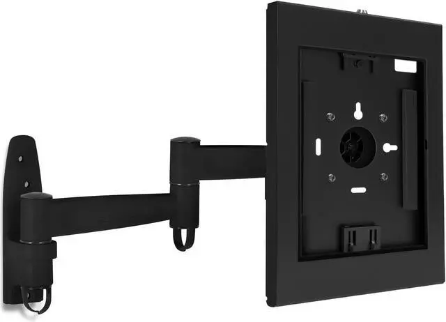Alt view image 3 of 5 - Mount-It! Anti-Theft Tablet Kiosk Wall Mount Compatible with iPad 10, 9, 8, iPad Pro 10.5, iPad Air 10.5, Locking Kiosk for iPad, Steel Full Motion Wall Mounted Kiosk, Black