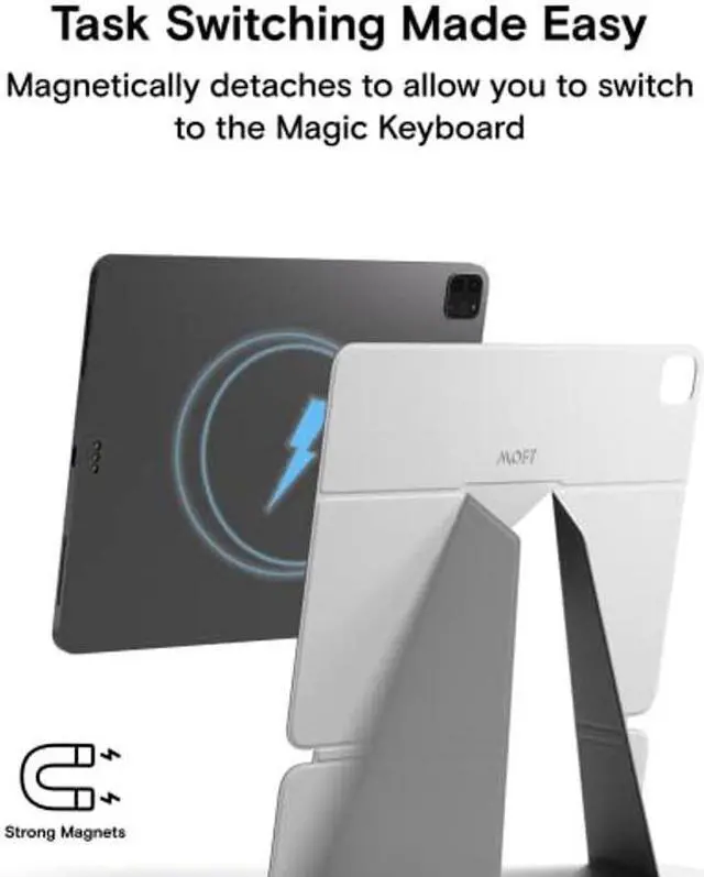 Alt view image 5 of 5 - MOFT Tablet Stand for Pro 12.9 in(4th/5th/6th Generation) Snap Float Folio Case Scratch & Discolor Resistant, Light and Portable Tablet Stand (Misty Cove)