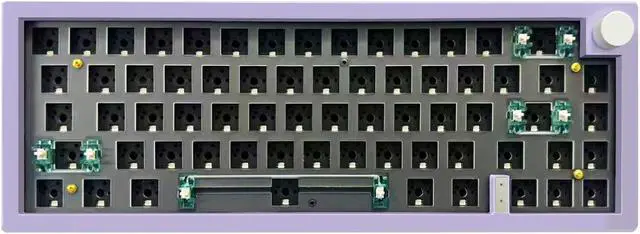 Main image of BOYI GMK67-65% Keyboard Kit,Hot-Swappable Bluetooth 5.0/2.4G/Type-C Tri-Mode Wireless RGB Mechanical Keyboard PCB Mounting Plate Kit EVA Sound Insulation Mat,Customized Keyboard Kit (Purple+Knob)