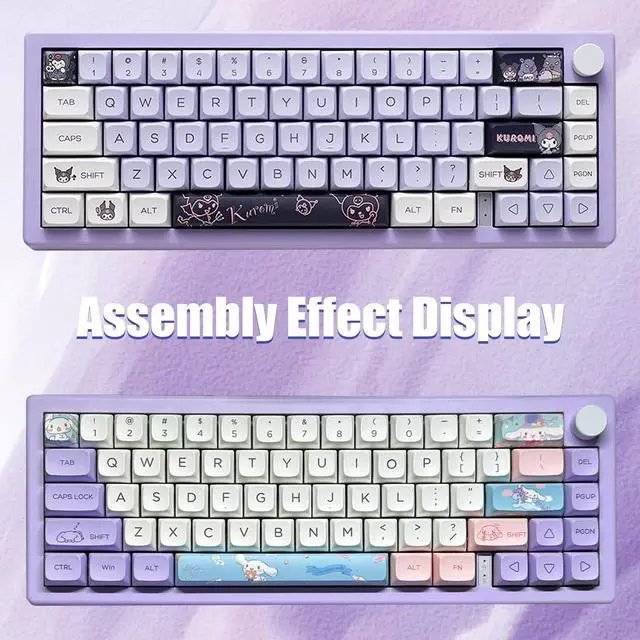 Alt view image 3 of 5 - BOYI GMK67-65% Keyboard Kit,Hot-Swappable Bluetooth 5.0/2.4G/Type-C Tri-Mode Wireless RGB Mechanical Keyboard PCB Mounting Plate Kit EVA Sound Insulation Mat,Customized Keyboard Kit (Purple+Knob)