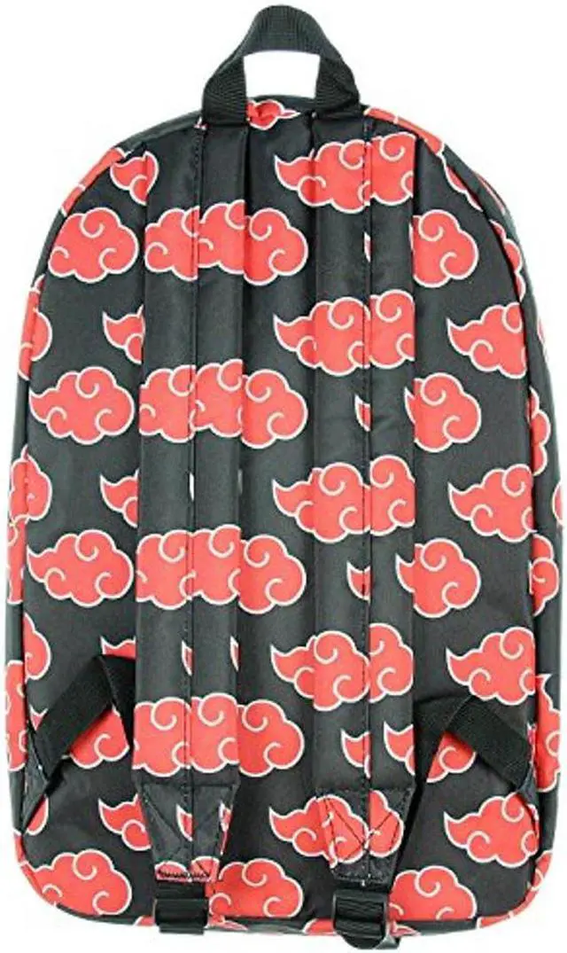 Alt view image 3 of 5 - Bioworld Naruto Backpack Shippuden Akatsuki Red Clouds All Over Print Travel Laptop Backpack