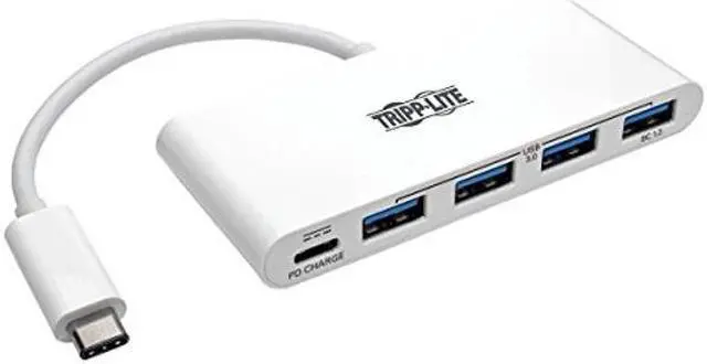 Main image of Tripp Lite 4-Port USB 3.1 Gen 1 USB-C to USB-A Portable Hub with x4 USB-A & USB-C Charging Port 5 Gbps (U460-004-4A-C)
