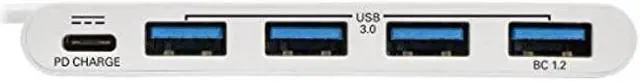 Alt view image 3 of 5 - Tripp Lite 4-Port USB 3.1 Gen 1 USB-C to USB-A Portable Hub with x4 USB-A & USB-C Charging Port 5 Gbps (U460-004-4A-C)