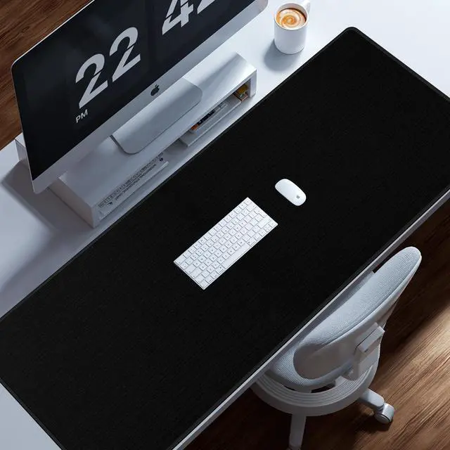 Alt view image 4 of 5 - Cacoy 55" x 24" Extended Gaming Mouse Pad, Large Desktop Blotter Pad, Office Computer Desk Pad, Stitched Edges Large Keyboard Mouse mat for Desk (Black)