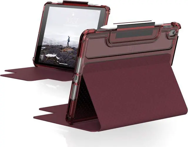 Main image of [U] by UAG Designed for iPad 10.2 Case Aubergine/Dusty Rose 9th Generation 2021, 8th Gen 2020, Lucent Lightweight Ultra-Slim Smart Folio Protective Cover with Auto/Sleep Wake & Pencil Holder