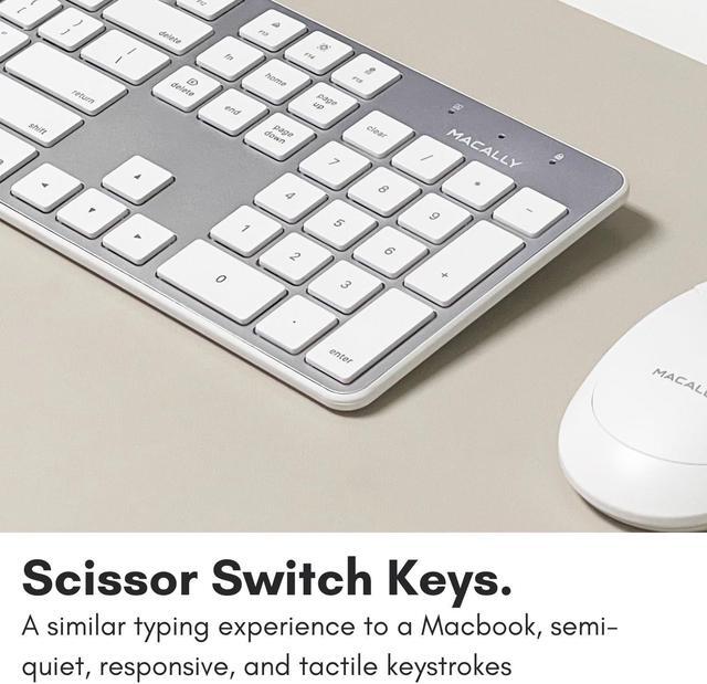 Alt view image 5 of 5 - Macally Ultra-Slim USB Wired Keyboard with Number Keypad for Apple Mac Pro, MacBook Pro/Air, iMac, Mac Mini, Laptop Computers, Windows Desktop PC Laptops, Silver (SLIMKEYPROA)