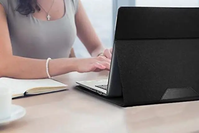 Alt view image 4 of 5 - Honeymoon Case Cover for 16" Samsung Galaxy Book4/3 Pro&Galaxy Book4/3 Pro 360&Galaxy Book 4/3 Ultra[Not fit Galaxy Book4/3 360],PU Leather Hard Shell Case Accessories,S045-Black