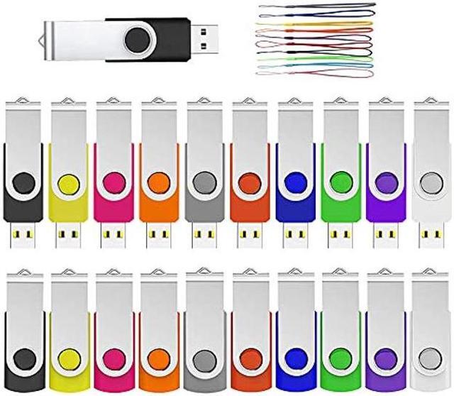 Main image of 4GB Bulk Flash Drives 20 Pack, ABLAZE USB 2.0 Bulk Thumb Drive with Lanyards Swivel Memory Stick Bulk U Disk 4GB Pendrive Jump Drive Zip Drive USB Pack (4GB 20 Pack,Mixcolors)