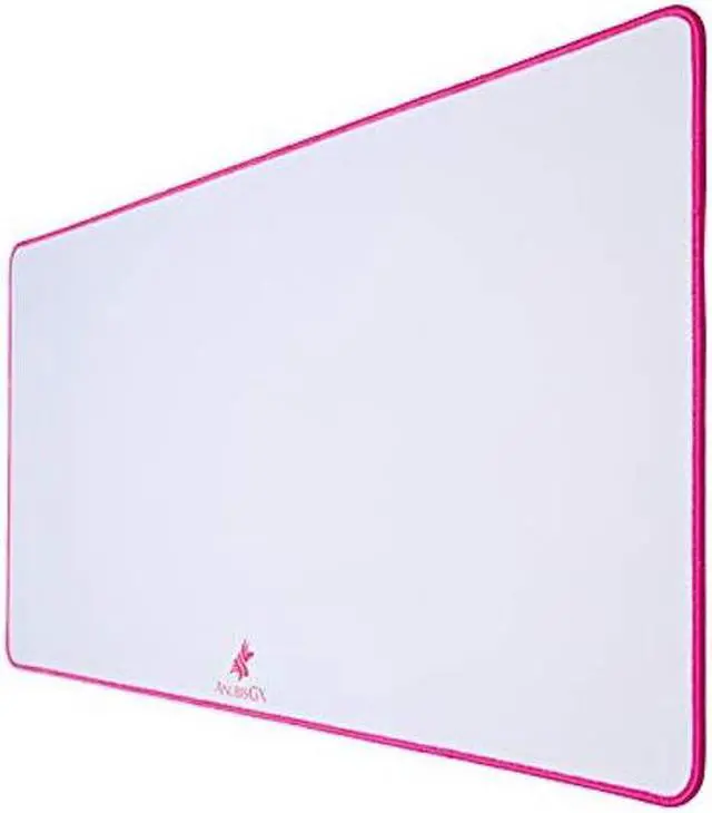 Main image of ANUBISGX (68 Color/Size Options Gaming Mouse Pad (XL: 36x18), White Pad with Pink Stitching. Best Premium Waterproof Non RGB Computer Gaming XL Desk Pad Mat, Large Non-Slip Gamer Mousepad