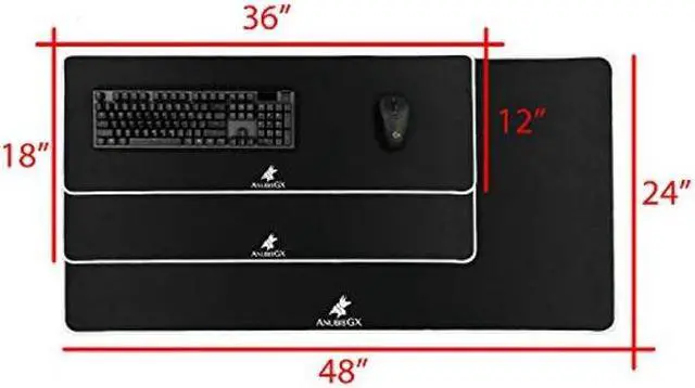Alt view image 3 of 5 - ANUBISGX (68 Color/Size Options Gaming Mouse Pad (XL: 36x18), White Pad with Pink Stitching. Best Premium Waterproof Non RGB Computer Gaming XL Desk Pad Mat, Large Non-Slip Gamer Mousepad