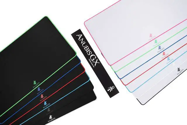 Alt view image 2 of 5 - ANUBISGX (68 Color/Size Options Gaming Mouse Pad (XL: 36x18), White Pad with Pink Stitching. Best Premium Waterproof Non RGB Computer Gaming XL Desk Pad Mat, Large Non-Slip Gamer Mousepad