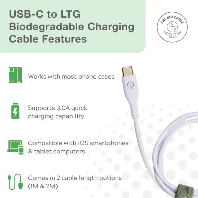 Alt view image 4 of 5 - USB C to Lightning Cable - 3.0A Fast Charger with High-Speed Transfer & Sync Data - USB-C to LTG Charging Cord - Phone Case Friendly Connector, Compatible with iPhone, iPad, & iPod - 6.5ft