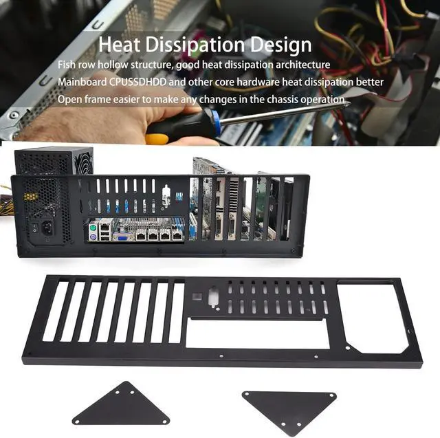Alt view image 3 of 5 - MK 01 DIY Gaming Computer Case, ATX Open Chassis Case Rack for ATX/M-ATX/ITX Motherboards, Within 305x245mm, Widely Body Heat Dissipation Design, SSD Motherboards Accessories