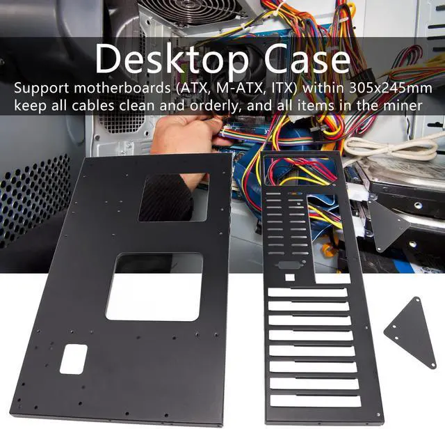 Alt view image 2 of 5 - MK 01 DIY Gaming Computer Case, ATX Open Chassis Case Rack for ATX/M-ATX/ITX Motherboards, Within 305x245mm, Widely Body Heat Dissipation Design, SSD Motherboards Accessories