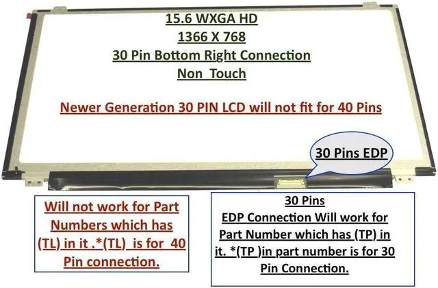 Main image of Generic 15.6" HD Screen Compatible with Lenovo G50-80 (5D10G74897 NT156WHM-N12) Laptop Replacement LED LCD