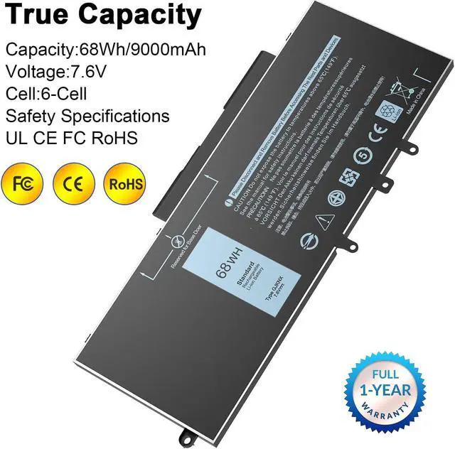 Alt view image 5 of 5 - BND GJKNX Laptop Battery for Precision 15 3520 3530 Series GD1JP DY9NT Dell Latitude 5580 5480 5YHR4 5280 5288 5488 5590 5591 5490 5491 5495 E5480 E5580 E5490 E5590 [68Wh 7.6V]