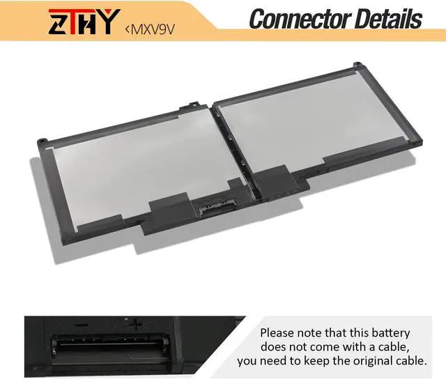 Alt view image 4 of 5 - ZTHY MXV9V Laptop Battery Replacement for Dell Latitude 5300 5310 7300 7400, Latitude 5300/5310 2-in-1, Inspiron 7300/7306 2-in-1 Black Series P96G P97G P99G P100G 5VC2M 829MX 0829MX 7.6V 60Wh 4-Cell
