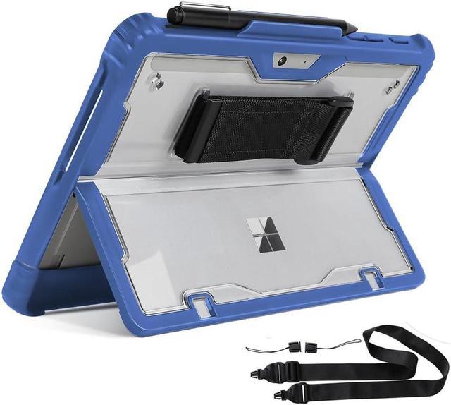 Clear Case for Microsoft Surface Go 4 (2023)/Surface Go3/Go2/Go, Rugged  Hard Shell Cover with Shoulder Strap & Hand Strap&Stylus Pen Holder,  Compatible with Type Cover Keyboard (Blue) - Newegg.com